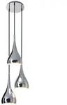 Pendelleuchte Designlampe Deckenlampe H&auml;ngeleuchte Chrom Metall 3-Flammig