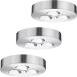 3er Set LED M&ouml;bel Einbau Strahler Aufbau Decken Leuchten Alu geb&uuml;rstet Paulmann