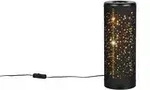 LED Tischleuchte Nachttischlampe Leselampe Metall Schwarz Lochmuster H 34,5 cm