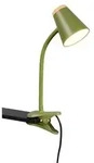 LED Tischlampe Klemmleuchte Mobile Leuchte gr&uuml;nlich flexibel H 33 cm