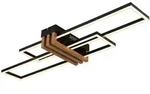 Deckenlampe Holzoptik Wohnzimmerlampe schwarz LED Deckenleuchte Designlampe,...