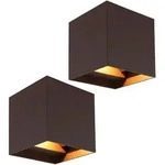 Au&szlig;enleuchte Fassadenlampe Wandlampe rost Balkonleuchte Up Down Wandleuchte, LED 2x