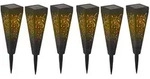 Steckleuchte Solarleuchten f&uuml;r den Garten rund Erdspie&szlig; schwarz, gold LED Solar