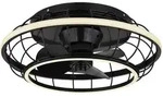 Deckenventilator schwarz Deckenlampe modern Wohnzimmerleuchte dimmbar, LED Ringe