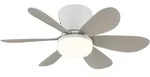 LED Deckenventilator Deckenleuchte Wohnzimmerlampe Dimmbar Wei&szlig; sand D 51 cm