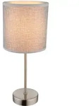 Tischlampe grauer Schirm Nachttischlampe 35 cm hoch Tischleuchte silber modern,
