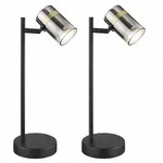 Tischleuchte schwarz Schreibtischleuchte Glas Nachttischlampe schwenkbar,...