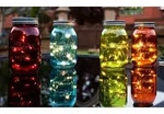 4er Set LED Tisch Lampe Einmach-Glas Leuchte Party Fenster Bank Dekoration