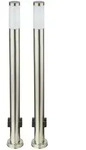 2er Set LED 7 Watt Energie Strom Outdoor Verteiler 2-Fach Steckdosen Edelstahl