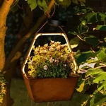 Solarlampe Au&szlig;enleuchte Gartendeko H&auml;ngelampe Korb, LED Terrassenleuchte...