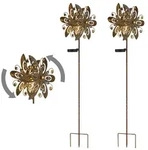 Solarleuchte Windrad Solarlampe Erdspie&szlig; Gartendeko Solar Gartenstecker rost,