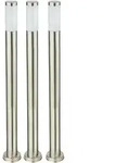 Au&szlig;enstehlampe Wegeleuchte Edelstahl Terrassenlampe silber Gartenlampe...