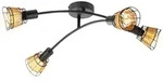 Deckenleuchte Deckenlampe K&auml;fig-Design Metall-Grasgeflecht 4-Flammig