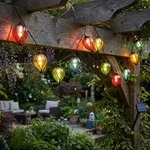 Solarleuchte LED Lichterkette Ballons Au&szlig;enleuchte Gartendeko bunt L 380 cm