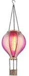 Solarlampe H&auml;ngeleuchte Au&szlig;enlampe Hei&szlig;luftballon pink Feuereffekt Gartendeko