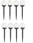 8er Set LED Au&szlig;en Solar Lampen Kugel Design Erd Spie&szlig; Steck Leuchten Garten Weg