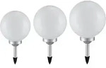 3er Set LED Solar Leuchten Kugeln Au&szlig;en Beleuchtungen Lampen Wei&szlig; Strahler...