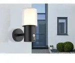 Au&szlig;enwandleuchte Fassadenlampe Edelstahl schwarz Kunststoff Sensor IP44 H24.5...