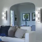 Wandlampen Wohnzimmer Wandleuchte Wandlampe Glas satiniert Spiegelleuchte, Metall