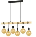 LED H&auml;ngelampe Esstischleuchte Holzbalken Pendellampe h&ouml;henverstellbar