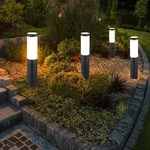 4x Au&szlig;en Sockel Leuchten anthrazit Terrassen Beleuchtung Edelstahl Garten...