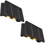 Solarlampe schwarz Au&szlig;enleuchte Balkon Wandlampe Eckige Gartenlampe Akku...