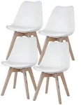 Esszimmerst&uuml;hle Eiche wei&szlig; Schalenst&uuml;hle 4er Set K&uuml;chenst&uuml;hle Holz,...