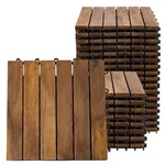Holzfliese Akazie 30 x 30 cm Terrassenplatten Klicksystem Au&szlig;en Klickfliesen...