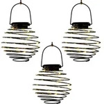 LED Solarleuchte Bienennest H&auml;ngelampe Solarlampe Spirale anthrazit...