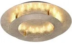 Deckenleuchte in goldfarben Stahl Deckenlampe rund mit Leuchtring, 1x LED...