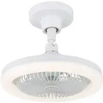 LED Deckenventilator Deckenl&uuml;fter Schlafzimmer Dimmbar Wei&szlig; matt &Oslash; 25,8 cm