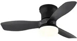 LED Deckenleuchte Ventilator Wohnzimmerlampe CCT Schwarz Kunststoff &Oslash; 61 cm