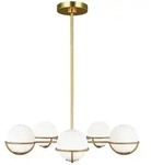 Kronleuchter H&auml;ngelampe LED Deckenleuchte Messing D 81,3 cm Esszimmerleuchte