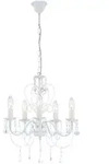 Pendelleuchte wei&szlig; Kristall Lampe Kronleuchter Wohnzimmerleuchte Deckenleuchte