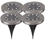 4x Solar Au&szlig;en Spot Strahler Lampe Edelstahl Wasserfest OUTDOOR Weg-Beleuchtung