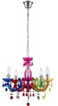 Kronleuchter modern Pendelleuchte Schlafzimmerleuchte 5 flammig, Kristalle bunt,