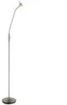 Stehlampe Standleuchte B&uuml;rolampe Metall Nickel matt LED Flexarm H 150 cm