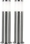 Au&szlig;enstehleuchte Gartenlampe Wegeleuchte Edelstahl Sockellampe silber LED...