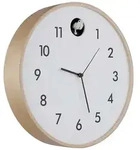 Wanduhr Kuckucksuhr Holzuhr analog wei&szlig; natur D 31,5 cm