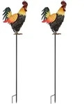 2x LED Au&szlig;enleuchte Gartenlampe Garten D&auml;mmerungssensor Braun Metall H 100 cm