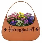 Blumentasche Pflanztasche Garten Hereinspaziert Rostoptik Braun Eisen H 34 cm