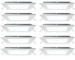 10x LED Einbau Panel Leuchten Wohnraum Decken Strahler Alu Raster Lampen