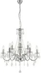 Design Chrom Kronleuchter Luster H&auml;nge Lampe Decken Leuchte Kristall Behang klar