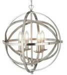 Orbit 4Flammiger K&auml;figrahmen Kugel Pendelleuchte, Satin Silber Satin Silver