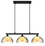 LED Pendelleuchte H&auml;ngelampe Esszimmerlampe Glas rauchfarben schwarz H 120 cm
