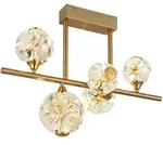 LED Deckenlampe Deckenleuchte Schlafzimmerlampe Kristalle goldfarben L 61 cm