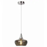 LED Pendelleuchte H&auml;ngelampe silber Esszimmerlampe Glas rauchfarben H 150 cm