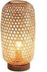 LED Tischleuchte Tischlampe Wohnzimmerlampe Schalter Bambus naturfarben H 46 cm