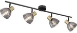 LED Deckenleuchte Wohnzimmerlampe Spots verstellbar schwarz Rauchglas L 79 cm