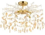Deckenlampe Deckenleuchte Wohnzimmerlampe Kristalloptik Gold Metall &Oslash; 61 cm